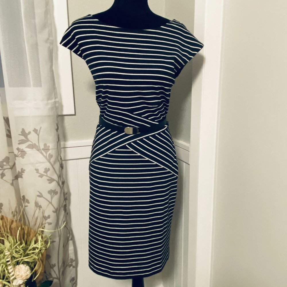 Coldwater Creek Hourglass Stripe Dress Sheath SZ14